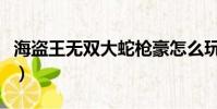海盜王無雙大蛇槍豪怎么玩(海盜王無雙大蛇)