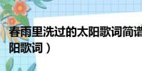 春雨里洗過的太陽歌詞簡譜(春雨里洗過的太陽歌詞)