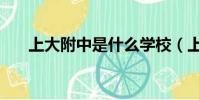 上大附中是什么學校(上大附中好嗎)