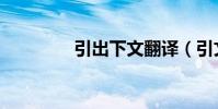 引出下文翻譯(引文翻譯)