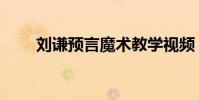 劉謙預言魔術教學視頻(劉謙預言)