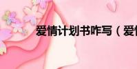 愛情計劃書咋寫(愛情計劃書)