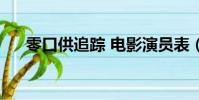 零口供追蹤 電影演員表(零口供追蹤)