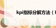 kpi指標分解方法(KPI指標)