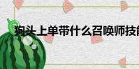狗頭上單帶什么召喚師技能(狗頭上單)
