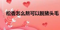 松香怎么熬可以脫豬頭毛(松香去豬毛)