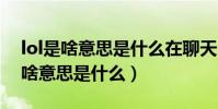 lol是啥意思是什么在聊天中怎么用(LOL是啥意思是什么)