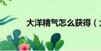 大洋精氣怎么獲得(大洋精氣)