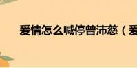愛情怎么喊停曾沛慈(愛情怎么喊停)