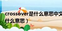 crossover是什么意思中文翻譯(crossover什么意思)