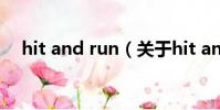 hit and run(關于hit and run的簡介)