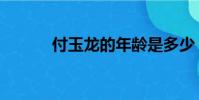 付玉龍的年齡是多少(付玉龍)