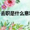 去職是什么意思,是好是壞（去職是什么意思）