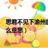 思君不見下渝州的見是什么意思（思君不見下渝州的下是什么意思）