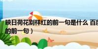 映日荷花別樣紅的前一句是什么 百度網盤(映日荷花別樣紅的前一句)