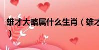 雄才大略屬什么生肖(雄才大略是指什么生肖)
