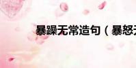 暴躁無常造句(暴怒無常造句)