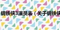 鋼鐵俠3演員表(關于鋼鐵俠3演員表的簡介)