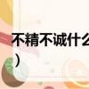 不精不誠什么意思（不精不誠不能動人的意思）