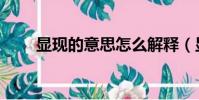 顯現的意思怎么解釋(顯現的意思)