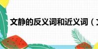 文靜的反義詞和近義詞(文靜的反義詞)