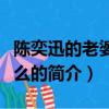 陳奕迅的老婆叫什么（關于陳奕迅的老婆叫什么的簡介）
