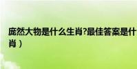 龐然大物是什么生肖?最佳答案是什么?(龐然大物是什么生肖)