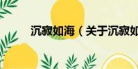 沉寂如海(關于沉寂如海的簡介)