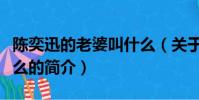 陳奕迅的老婆叫什么(關于陳奕迅的老婆叫什么的簡介)