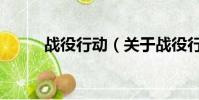 戰役行動(關于戰役行動的簡介)
