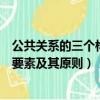 公共關系的三個構成要素分別是（簡述公共關系的三大構成要素及其原則）