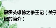 霹靂英雄榜之爭王記(關于霹靂英雄榜之爭王記的簡介)