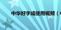 中華好字成使用視頻(中華好字成)