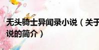 無頭騎士異聞錄小說(關于無頭騎士異聞錄小說的簡介)