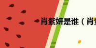 肖紫妍是誰(肖紫柔)