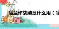 哈蘭作戰勛章什么用(哈蘭作戰勛章)