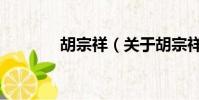 胡宗祥(關于胡宗祥的簡介)