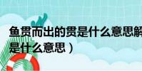 魚貫而出的貫是什么意思解釋(魚貫而出的貫是什么意思)