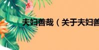夫婦善哉(關于夫婦善哉的簡介)