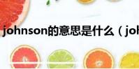 johnson的意思是什么(johnson什么意思)