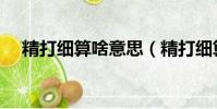 精打細算啥意思(精打細算是什么意思)