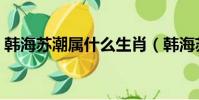 韓海蘇潮屬什么生肖(韓海蘇潮是什么生肖)