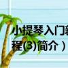 小提琴入門新教程(3)（關于小提琴入門新教程(3)簡介）