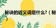 秘訣的近義詞是什么?(秘訣的近義詞是什么)