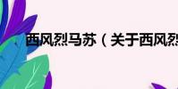 西風烈馬蘇(關于西風烈馬蘇的簡介)