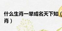什么生肖一舉成名天下知(一舉成名是什么生肖)