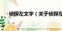 偵探左文字(關于偵探左文字的簡介)