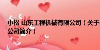 小松 山東工程機械有限公司(關于小松 山東工程機械有限公司簡介)