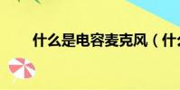 什么是電容麥克風(什么是電容麥)