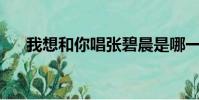 我想和你唱張碧晨是哪一期20170520